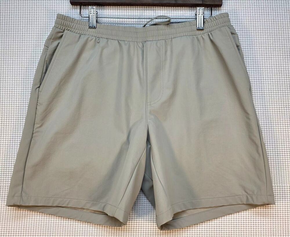 NWT FLX Men's 7" Inseam Travel Leisure Shorts Tan Khaki Stretch Water‎ Repellent